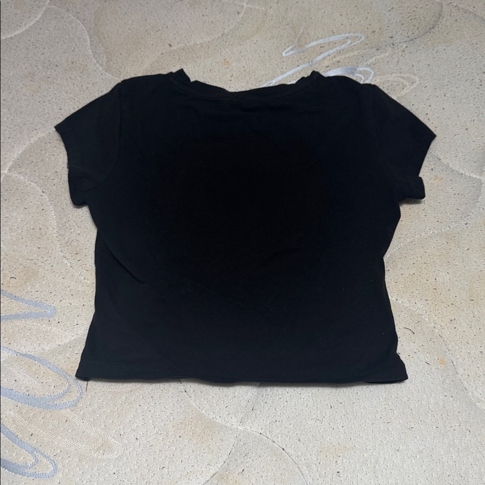 Black T-Shirt with Silver Star Design - Picture 2 of 2